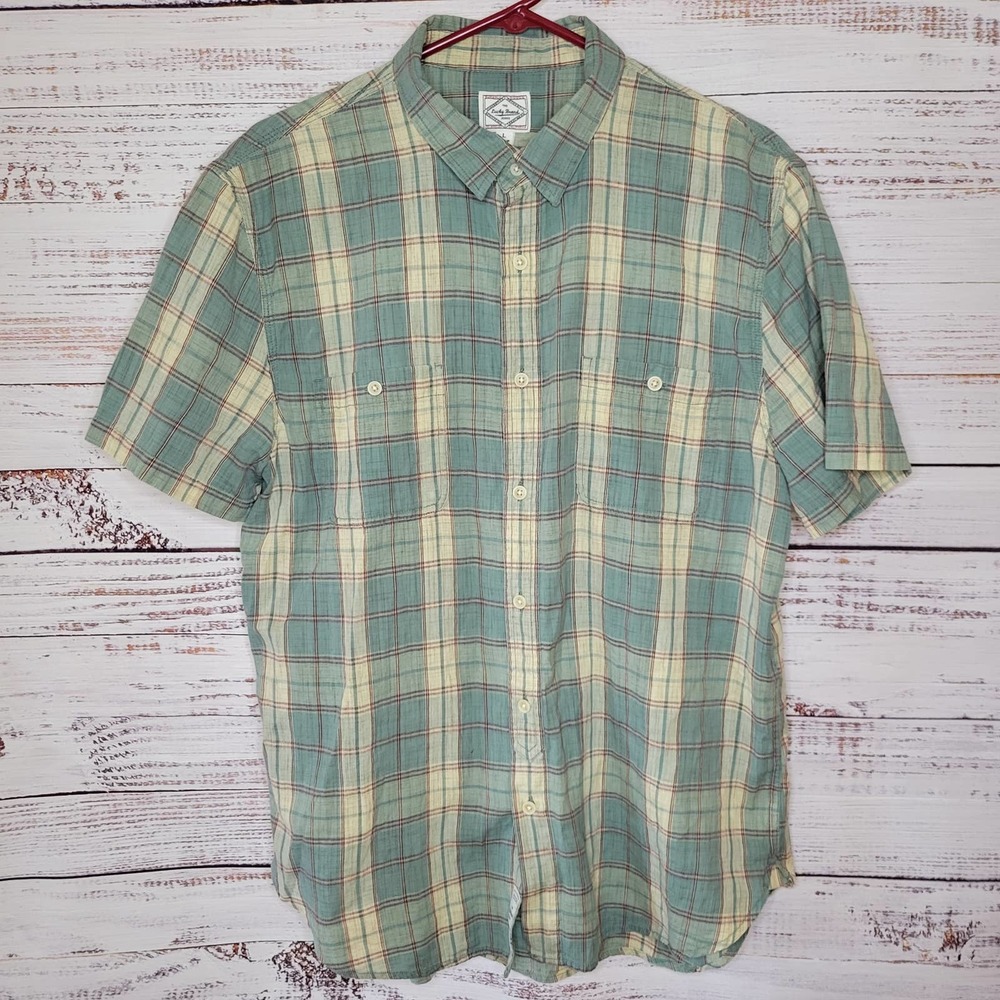 The Lucky Brand Mens L Short Sleeve Button Down Work Shirt